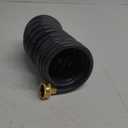 Coil Hose 15FT EVA Coil Garden Hose With 3/4'' Brass Connector Coiled Water Hose Lightweight And No Kink Includes 7 Patterns Spray Nozzle For Outdoors Lawn Watering Car Washing (Gray)
