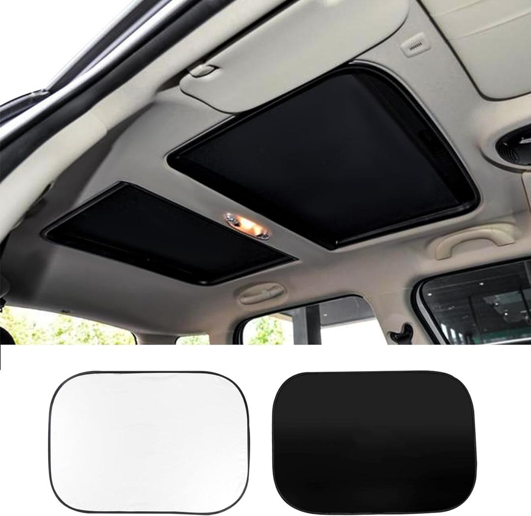 2PCS Car Sunroof Sunshade, Car Roof Cover, Foldable UV Reflector Reflective Covers Block UV Rays Glare, Car Interior Accessories Fit for Mini Cooper, Clubman & Countryman R56 (Black)