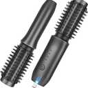 Cordless Curling Iron Brush, 2024 New Portable Travel Mini for Women, 7000Mah USB Rechargeable Wand With Negative Ion, Black