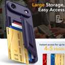 Oterkin for iPhone Air Wallet Case [4-5 Card Holder] [RFID Blocking] [Full Camera Protection] [Kickstand][Military Grade Protection]Shockproof Rugged Phone Case for iPhone 17 Air 6.5 inch, Dark Purple