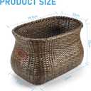 CXWXC Rear Bike Basket - Handmade Rattan Bicycle Rear Basket with Waterproof Cover - Large Capacity Bike Basket for Beach Cruiser