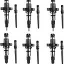 6PCS Fuel Injectors 0986435503 for Dodge Ram 2500 3500 2003-2004 5.9L Cummins Diesel Engine Direct OE Replacement for 0445120255