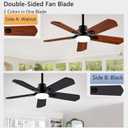 42" Wood Ceiling Fan with Light and Remote, Quiet Reversible DC Motor, 5 Blade Walnut/Black, 6 Speed, Indoor/Outdoor Ceiling Fans for Patio, Dining Room,Living Room and Farmhouse