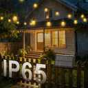 50ft-Solar-Powered-Lights-Outdoor-Waterproof-String Lights-Outside-Patio-Yard-Garden-Fence-Backyard-Deck-Porch-Balcony-Patios-Camping-Battery-Operated-LED-Fairy-Strip-Lighting-Hanging-Edison-Bulbs-S14 (50FT(15 Sockets))