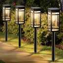 EXCMARK 16 Pack Solar Lights Outdoor Waterproof for Garden Pathway Walkway Driveway Yard Lawn Decorative Landscape Lighting. (Warm White Light, 16)
