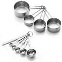 10-Piece Stainless Steel Measuring Cups and Spoons Set for Home Baking Essentials, Dishwasher Safe Kitchen Tools There Are No Details
