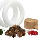 Bright Creations 8 inch Wreath DIY Kit with 2 Craft Foam Rings, Burlap Ribbon, Berries, Pinecones (75 Pieces Set) - Floral Foam - Wreath Making Kit