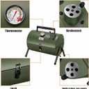 MAISON HUIS Adjustable Portable Charcoal Grill Multi-functional Metal Small BBQ Smoker for Outdoor Hiking Picnic(Green)