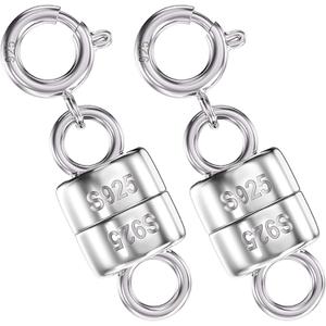 OHINGLT 925 Sterling Silver Magnetic Necklace Clasps and Closures,Gold and Silver Magnetic Clasp Converter for Jewelry Making Supplies,Chain Extender Connector for Small Necklace Bracelet