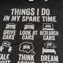 Things I Do in My Spare Time Funny Car Guy Mechanic Garage T-Shirt, L