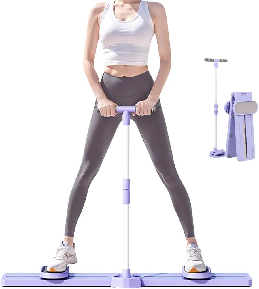 Adjustable Ski Machine, Simulated Ski Trainer, Ski Practice, Hip Trainer, Exercise Equipment for Leg Pelvic Floor Muscle Workout, Funny Fitness Equipment for Home Full Body Workout, Purple