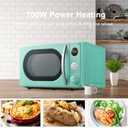 Galanz GLCMKA07GNR-07 Retro Microwave Oven, LED Lighting, Pull Handle Design, Child Lock, Surf Green, 0.7 cu ft
