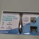 All-Purpose Stainless Steel Shower Squeegee for Shower Doors with 2 Adhesive Hooks, Bathroom Cleaner Tool Household Window Mirror Squeegee for Home Cleaning, Glass Door, Tile Wall, Car, 12 Inch Silver