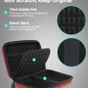 Pure-Red Shockproof Hard Shell Carrying Case for Portable External Hard Drive, Power Bank, Charger, Seagate Game Drive, Cell Phone, Electronic, Women Accessories - Large Storage Pouch Travel Bag