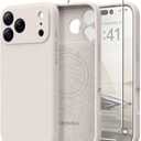 Magnetic for iPhone 17 Pro Case, Compatible with MagSafe, [Full Camera Protection][Screen Protector] Silicone Shockproof Protective Phone Case for iPhone 17 Pro 6.3", Stone