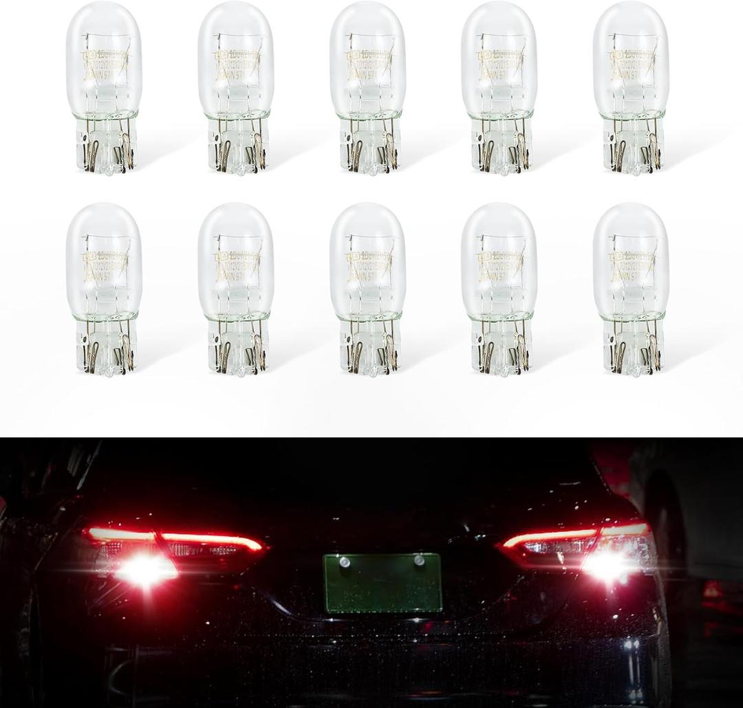 10PCS Car 7443 Bulb, 7443 Mini Bulb, T20 1891 Automotive Bulbs Replacement for DRL Taillight Turn Signal/Brake/Back-Up/Reverse Lights, Universal Lighting Car Accessories (White)