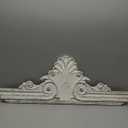 SOFE 33" Distressed White Finish Wooden Scroll Over The Door Decor, Large Decorative Wall Sculpture, Carved Wood Wall Art Hanging Window, Unique Wall Decor for Farmhouse Living Room Kitchen (16.7"L x 2.8"W, Shabby Chic White)