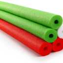 6 Pack Jumbo Pool Noodles Swimming Floating Foam Tube Extra Large Hollow Bright Swimming Pool Noodles Bulk Heavy Duty for Adults(Red,Green,White,55 x 3.5 Inch)