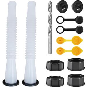 Gas Can Spout Replacement Kit, Gas Can Nozzle Replacement (2 Kit-White) All gaskets are installed and ready to use upon receipt. For 1/2/5/10 gallon gas can. Easy and convenient to use