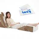 Lazyzizi 6pcs Orthopedic Bed Wedge Pillow Set, Memory Foam Wedge Pillow for Sleeping, Knee, Lumbar and Back Pain Relief Adjustable Bed Pillow - Acid Reflux, Anti Snoring & GERD Sleeping, Brown