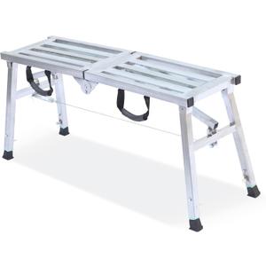 Adjustable Work Platform with 400 lb Duty Rating, Steel Step Ladder, Portable Folding Scaffolding Platform for RV Cleaning High Painting Walls, Drywall, Decorating (100 CM)