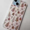 Brown Gingerbread Christmas Trees Case Compatible with iPhone 14 Plus, Cute Christmas Festival Case for iPhone 14 Plus, Cool TPU Bumper Phone Case Cover