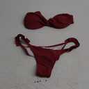 Two Piece Strapless Bikini Set, Sexy High Cut Swimsuits, Size Runs Small (Medium, Burgundy)