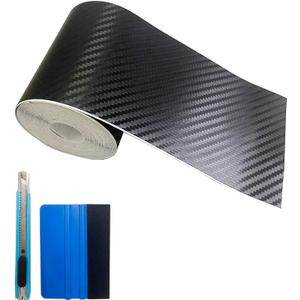 Carbon Fiber Vinyl Tape for Black Out Chrome Delete Window Trim with Tool Kit, Black Vinyl Wrap Tape Roll, Self-Adhesive Car Chrome Door Trim Delete Tape DIY Film (2 inches x 30 feet)