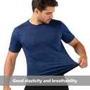 2 x Men's Athletic T Shirts Crew Neck Breathable Quick-Dry Short Sleeve Workout T Shirt for Gym Running Fitness 1&2&5 Pack
