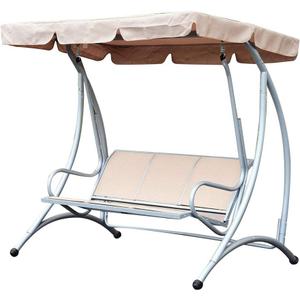 Swing Canopy Replacement, Anti Dust Protector Rainproof Swing Replacement Top Cover Outdoor Replacement Canopy with Swing Cushion Cover for Seat Furniture(Beige)