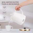 Ceramic Electric Kettle, 1.2L/1000W, Automatic Shut-Off, BPA-Free, Anti-Dry-Burn Design, 360-Degree Rotation, Fast Boiling Electric Tea Kettle (Bright White)