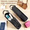 2 Pcs Portable Steamer Bags for Travel Steam Iron, Black Travel Carrying Bag for Handheld Iron, Handheld Steamer Case Organizer with Hanging Buckle Strap, Fits Travels Bag Only