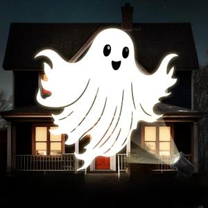 Treela Halloween Projector Lights Outdoor Cute Ghost Lights Decoration Dynamic Outside Indoor LED Landscape Lamp for Holiday Garden Supplies