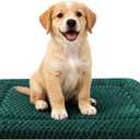 Dog Bed Mat,Reversible & Ultra Soft Kennel Pad-Machine Washable Pet Bed for Dogs & Cats-All-Weather Crate Liner for Crates,Carriers & Travel (Dark Green, 24" L x 18" W x 1.5" Th)