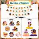 Women's History Month Party Decorations, Womens History Month Banner Hanging Swirls Kit Wall Decor, Mother's Day Honeycomb Centerpieces Table Holiday Decorations Supplies