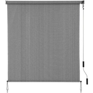 SMONTER Outdoor Sunshade Roller Shade 6'W x 8'H (72" Wx96 H), Exterior Cordless Roll Up Shades Blinds, UV Protection Shade Cloth with Crank Operation for Outside Windows Patio Porch Gazebo, Dark Grey