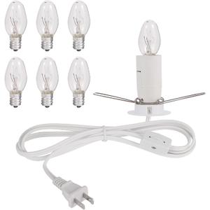 Himalayan Salt Lamp Cord, Christmas Bulb,Salt Lamp Cord with Dimmer Control and Base Assembly,6 Feet,E12 Base for Himalayan Salt Lampsand with 2 Free 7W Bulbs (White)