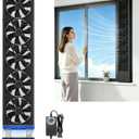 37.5-39.4 Inch Vertical Window Fan For Sliding Windows Window Exhaust Fan Waterproof Vertical Window Fan With Living Rooms Bedroom Attics Garages