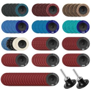 108Pcs Sanding Discs Set 2 inch Quick Change Disc with 1/4 inch Holder Surface Conditioning Disc for Die Grinder Surface Prep Strip Grind Polish Burr Finish Rust Paint Removal