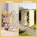BAKON Space Saving Foldable Clothes Drying Rack, Extendable Rustproof Laundry Rack for Indoor Outdoor Use, No Assembly Required, Suitable for Bathroom Laundry Room Apartment RV, White, Large