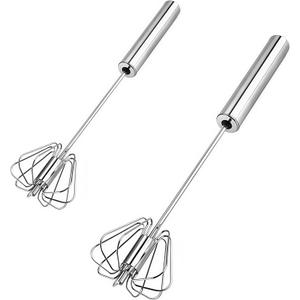 Stainless Steel Egg Whisk, Digead Hand Push Rotary Whisk Blender, whisks for cooking, Hand Push Mixer Stirrer for Blending, Whisking, Beating & Stirring (10+12in)
