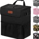 Car Trash Can for Cute, Bag Bin Hanging Waterproof Automotive Car Garbage Cans Leak Proof Vehicle Trash Can Diamond Pattern-Black