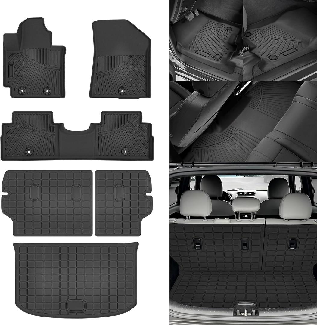 Soul Floor Mats - Car Mats for KIA Soul 2014-2019 (Not fit Hybrid), All Weather Floor Mats and Cargo Liner for Soul Accessories, Heavy Duty Rubber Mats, Car Accessories