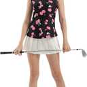 FKEEP Women's Sleeveless Polo Golf Tennis Shirt Tank Tops T-Shirts V-Neck with Collar Quick Dry Workout Athletic (10 Black Cherry)