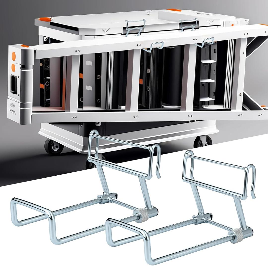 2 Pcs Commercial Ladder Hook Attachment for Utility Carts Stainless Steel Ladder Hanging Hooks for Storage, Utility Cart Accessories