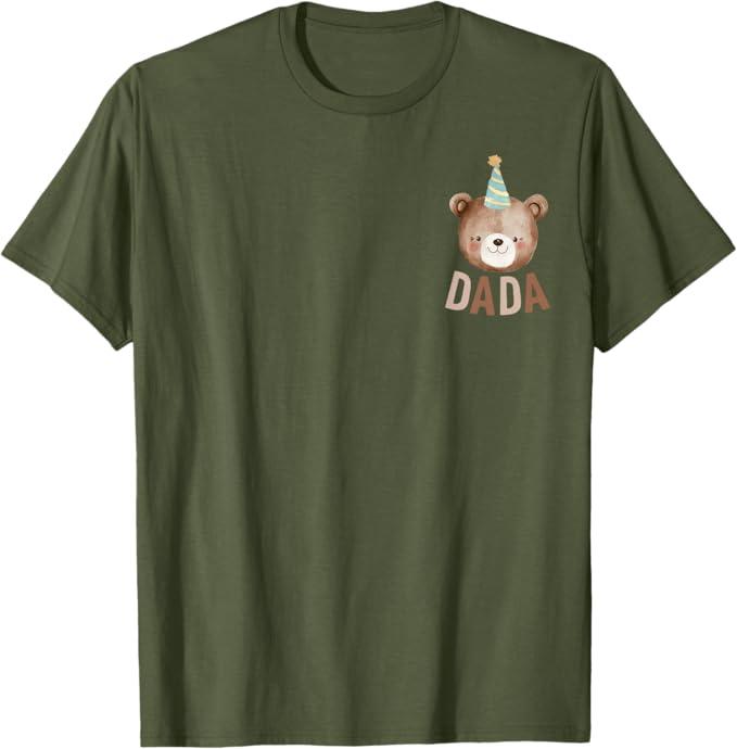 DADA Bear 1st Birthday Beary First Birthday Matching Family T-Shirt L Green