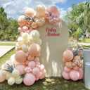 Pastel Pink White Balloon Arch Double Stuffed Light Pink Blush Ivory Beige Balloon Garland Kit Peach Cream Balloons for Birthday Baby Shower Wedding Valentine Engagement Bridal Boho Party Decor