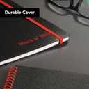 Black n' Red Notebook, Business Journal, 11" x 8", 70 Sheets, Ruled, Optik Paper, Scribzee App, Flexible Poly Cover, Wirebound, Black (K67030)