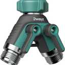 2WAYZ Dual Outlet Water Hose Splitter - Heavy-Duty Brass Y Connector, 360 Rotation, Easy Installation, Leak-Proof Design with Spigot Extender - Ideal for Garden, Washing Machines, Outdoor Faucets