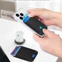 2 Pack Card Holder for Phone Case, Leather Phone Wallet Stick On, Strongest Adhesive Phones Wallet for iPhone/Android, Minimalist Slim RFID, Fit 7 Cards,Black & Blue